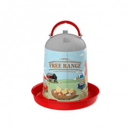 BEBEDOURO FRANGOS FREE-RANGE PLASTICO VERMELHO 5 LT