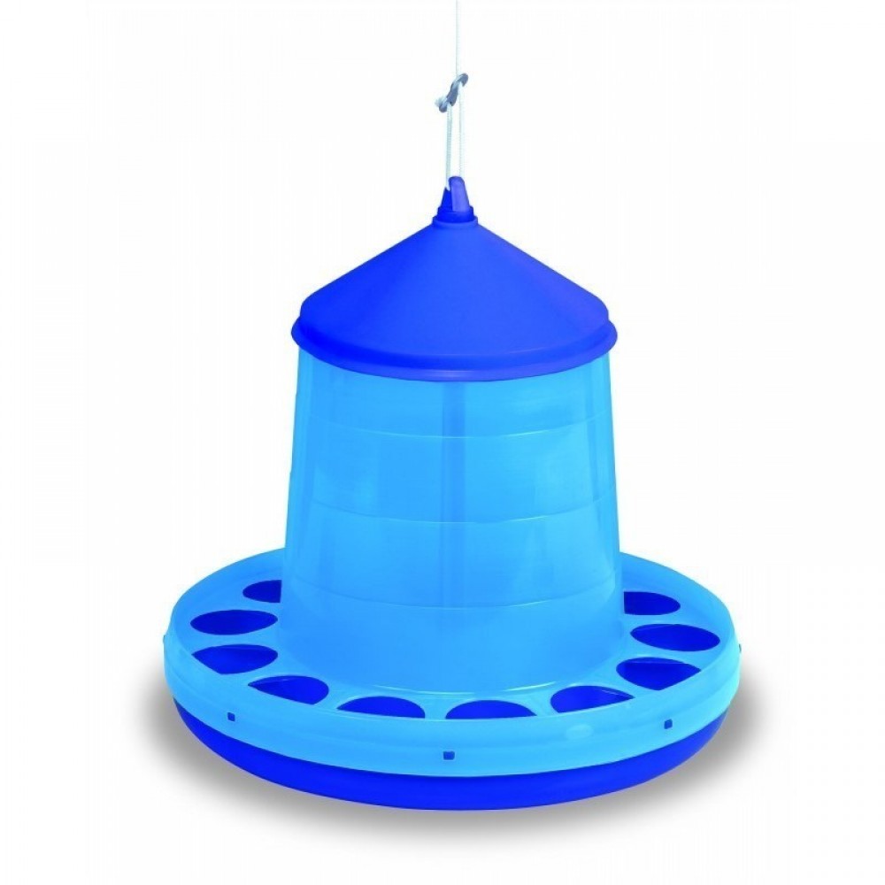 CO.COMEDOURO PLASTICO DE AVES 12KG AZUL