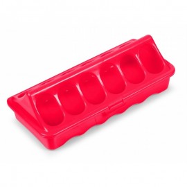 COMEDOURO PINTOS PLASTICO 1ª IDADE VERMELHO 20 CM