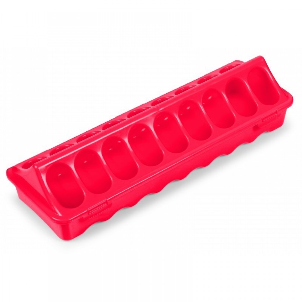 COMEDOURO PINTOS PLASTICO 1ª IDADE VERMELHO 30 CM
