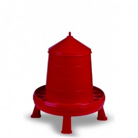 CO.COMEDOURO PLASTICO DE AVES 8KG VERMELHO C/PATAS