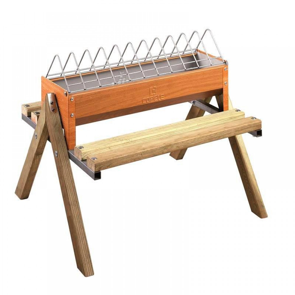 COMEDOURO AVES DE CURRAL 60CM COM PERNAS DE MADEIRA