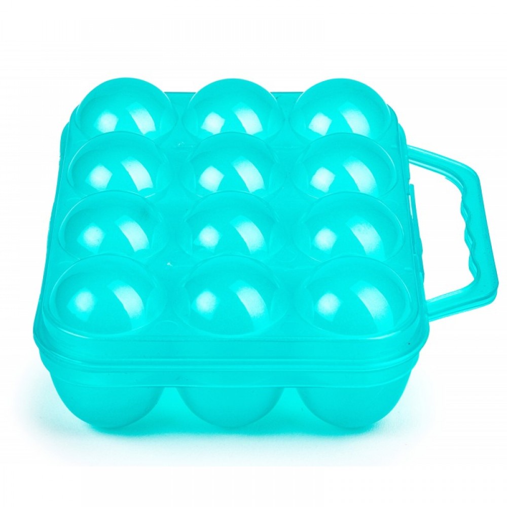 EMBALAGEM C/ALÇA DE PLASTICO P/TRANSPORTE 12 OVOS DE GALINHA AZUL TURQUESA
