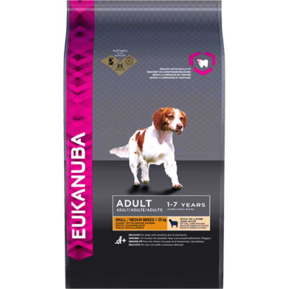 EUKANUBA CAO ADULTO LAMB RICE RAÇAS MEDIAS  2.5 KG