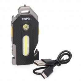 LANTERNA DE SEGURANÇA 6 EM 1 7W + 2,5W 400Lm 2 LEDS 300mAh