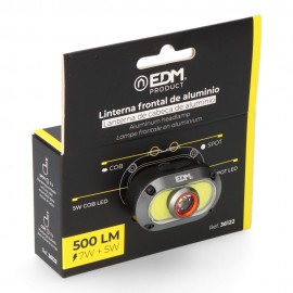 LANTERNA DE CABEÇA LED ALUMÍNIO RECARREGÁVEL 7W+ 5W