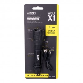 LANTERNA LED TÁTICA WOLF X1 RECARREGÁVEL 550 lm / 200 lm IP67 Ø3,2 x 13,9 cm