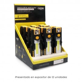 LANTERNA LED XL DUPLA FUNÇÃO COM GANCHO + ÍMAN 3xAAA (PILHAS INCLUÍDAS)