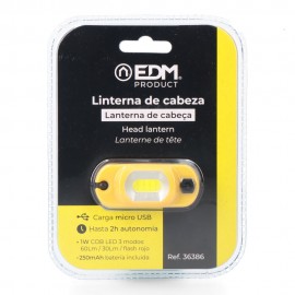LANTERNA DE CABEÇA LED RECARREGÁVEL 1W