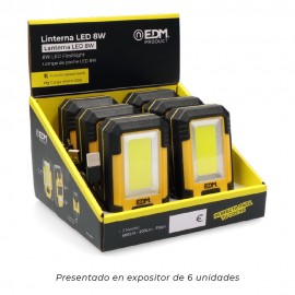 LANTERNA LED COB 8W 450lm /130lm / FLASH 6.500K RECARREGÁVEL COM USB. FUNÇÃO POWER BANK. INCLUI CABO DE CARREGAMENTO