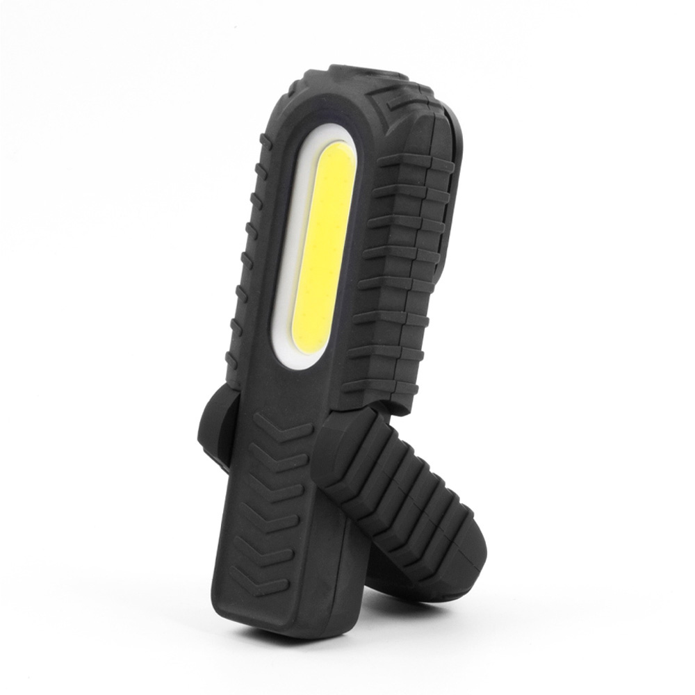 LANTERNA DE TRABALHO LED RECARREGÁVEL COM USB. COM GANCHO + ÍMÃ + SUPORTE. COB 5W 300 Lm / 3W 90 Lm