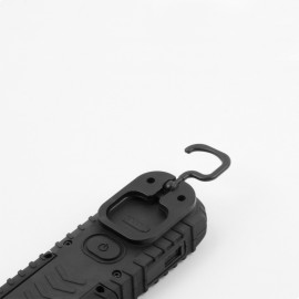 LANTERNA DE TRABALHO LED RECARREGÁVEL COM USB. COM GANCHO + ÍMÃ + SUPORTE. COB 5W 300 Lm / 3W 90 Lm