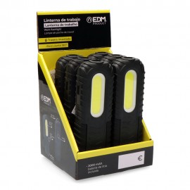 LANTERNA DE TRABALHO LED RECARREGÁVEL COM USB. COM GANCHO + ÍMÃ + SUPORTE. COB 5W 300 Lm / 3W 90 Lm