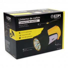 LANTERNA CANHÃO MULTIFUNCIONAL. LUZ PRINCIPAL 10W 350Lm + LATERAL 3W 100Lm + LATERAL VERMELHA 3W 20 Lm E POWER BANK