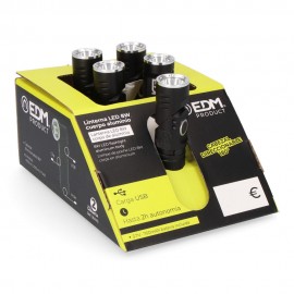 LANTERNA MINI LED 8W 450lm CORPO EM ALUMÍNIO, CABEÇA ENDEREÇÁVEL. RECARREGÁVEL
