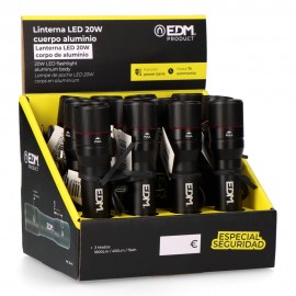 LANTERNA 1 LED 20W CORPO DE ALUMÍNIO RECARREGÁVEL + FUNÇÃO POWER BANK 1800lm