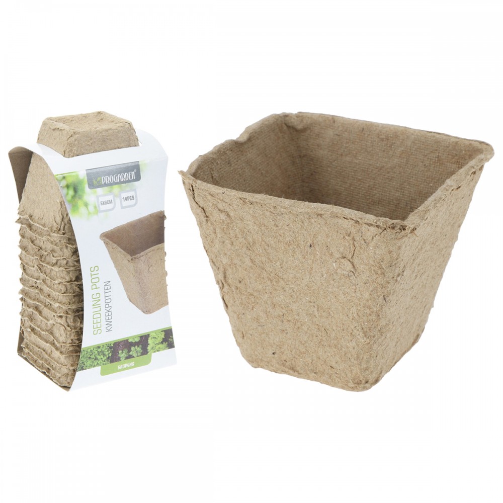 VASO QUADRADO DE PAPEL BIO DEGRADAVEL 6X6X5.6CM - PACK14