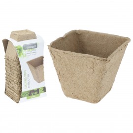 VASO QUADRADO DE PAPEL BIO DEGRADAVEL 6X6X5.6CM - PACK14