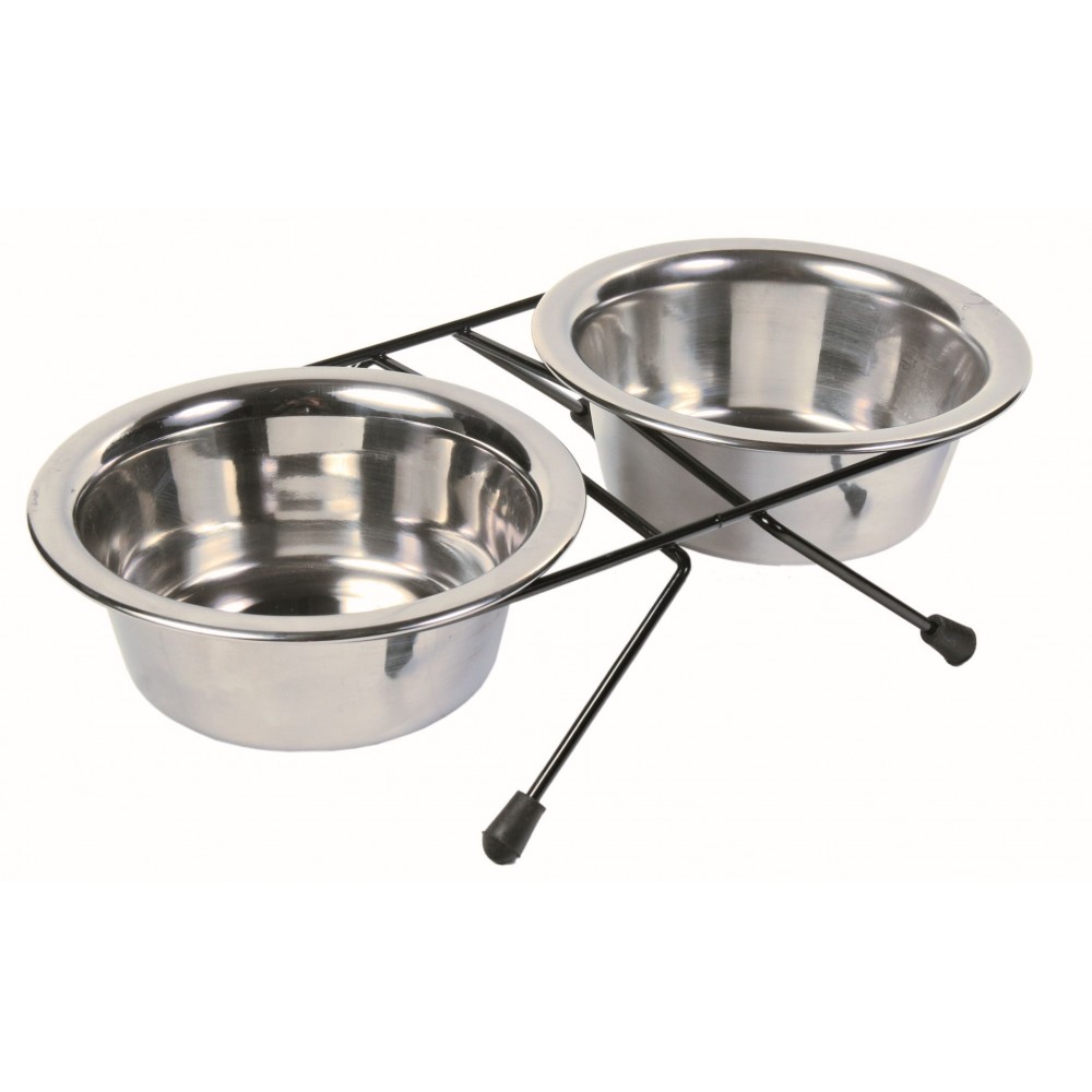TRIXIE SUPORTE C/2 COMEDOUROS INOX 0.75 LT