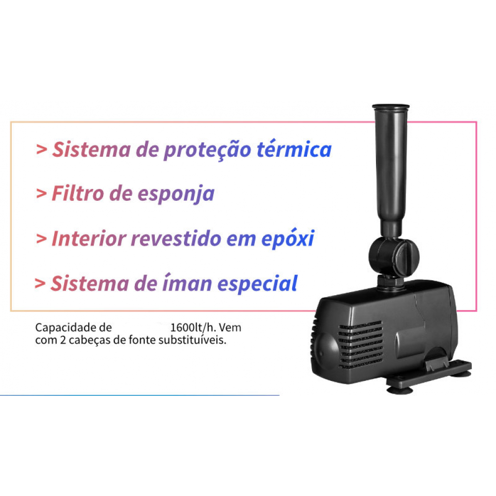 BOMBA PARA LAGOS COM REPUXO - 1600 L/H