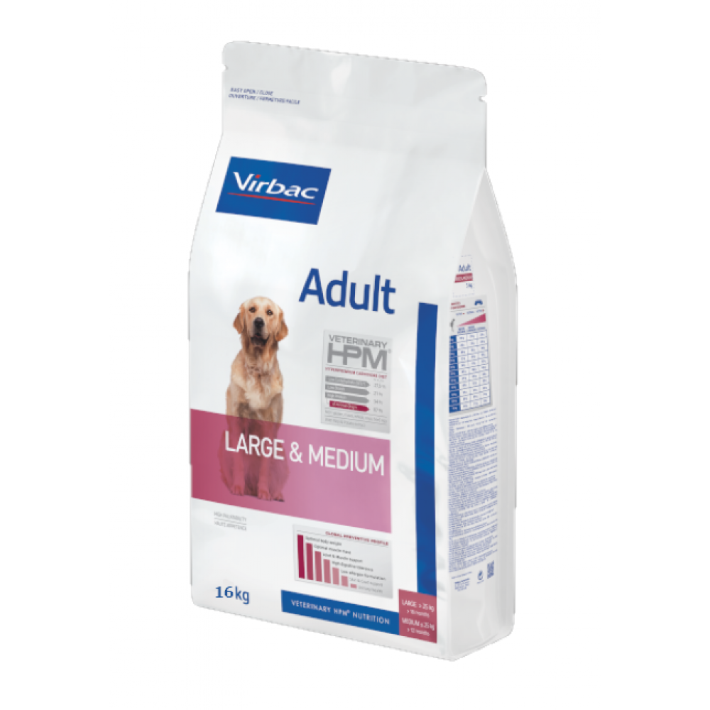 VIRBAC HPM CAO ADULTO LARGE & MEDIUM  - 16KG