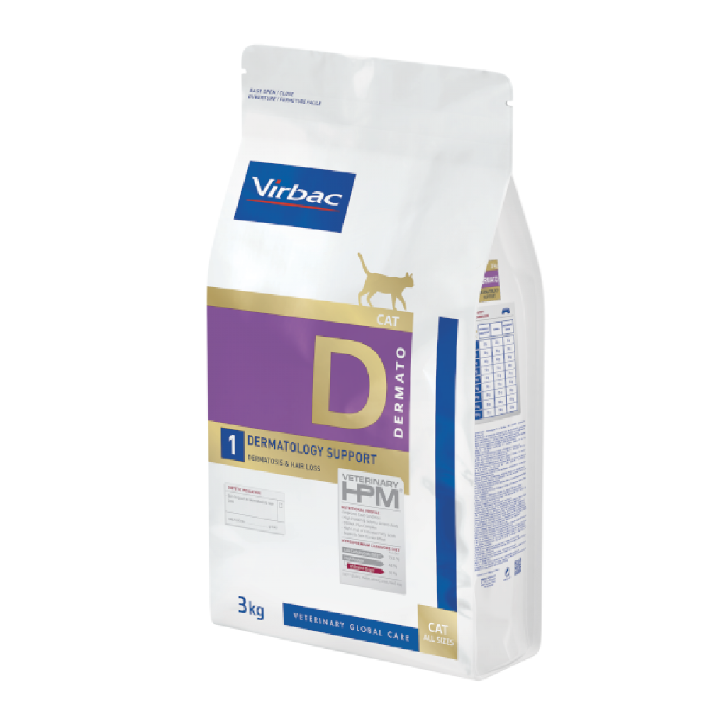 VIRBAC HPM D1 GATO DERMATOLOGY SUPPORT - 3KG