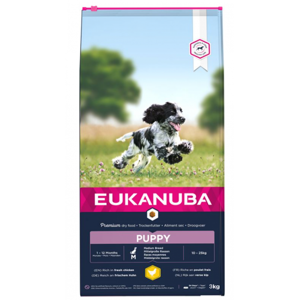 EUKANUBA PUPPY RAÇAS MEDIAS  3 KG