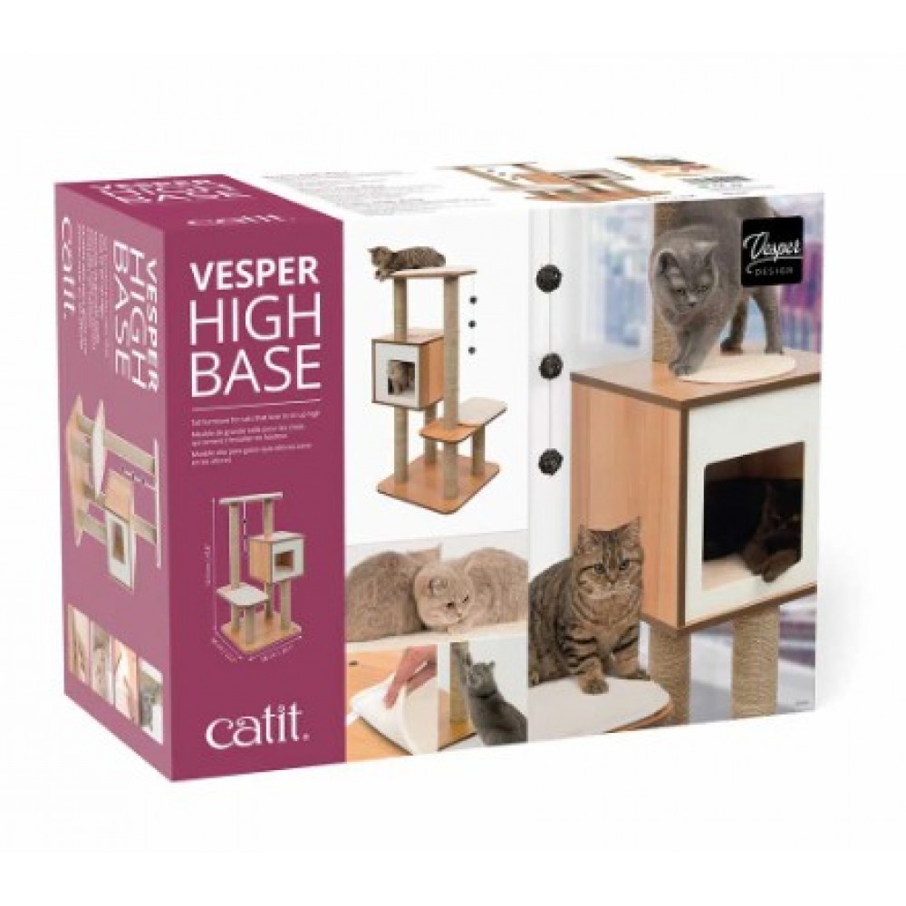 ARRANHADOR PARA GATOS CATIT VESPER HIGH BASE CARVALHO