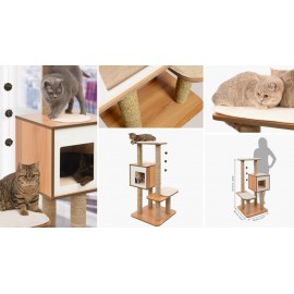 ARRANHADOR PARA GATOS CATIT VESPER HIGH BASE CARVALHO