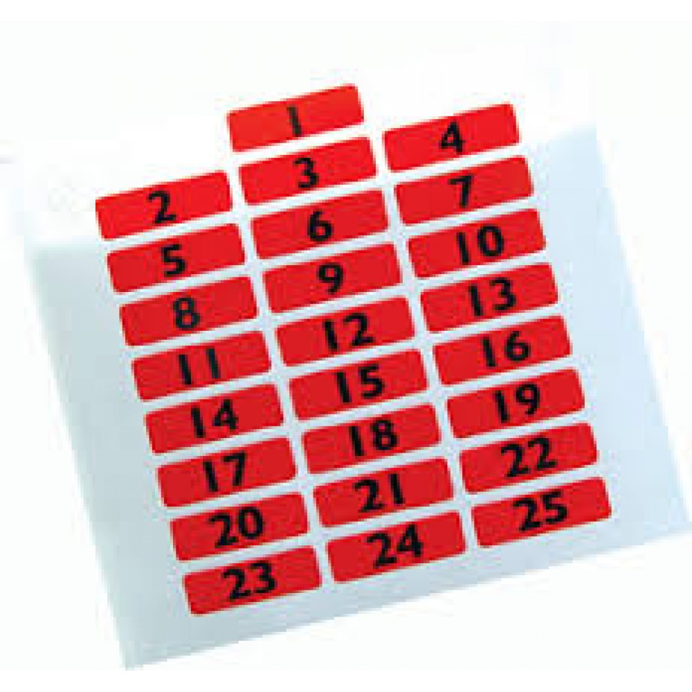 AUTOCOLANTES NUMERADOS P/ANILHAS (1-25)