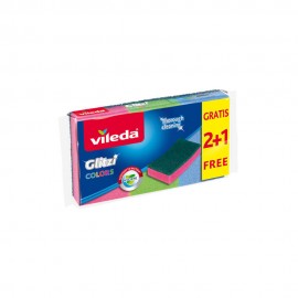 VILEDA ESFREGÃO ESPONJA GLITZI COLORS - 2+1 GRATIS
