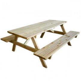 MESA DE PICNIC DE MADEIRA 180X160X70CM