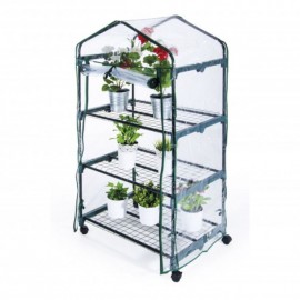 MINI ESTUFA COM 3 PRATELEIRAS E RODAS – 70x50x130cm