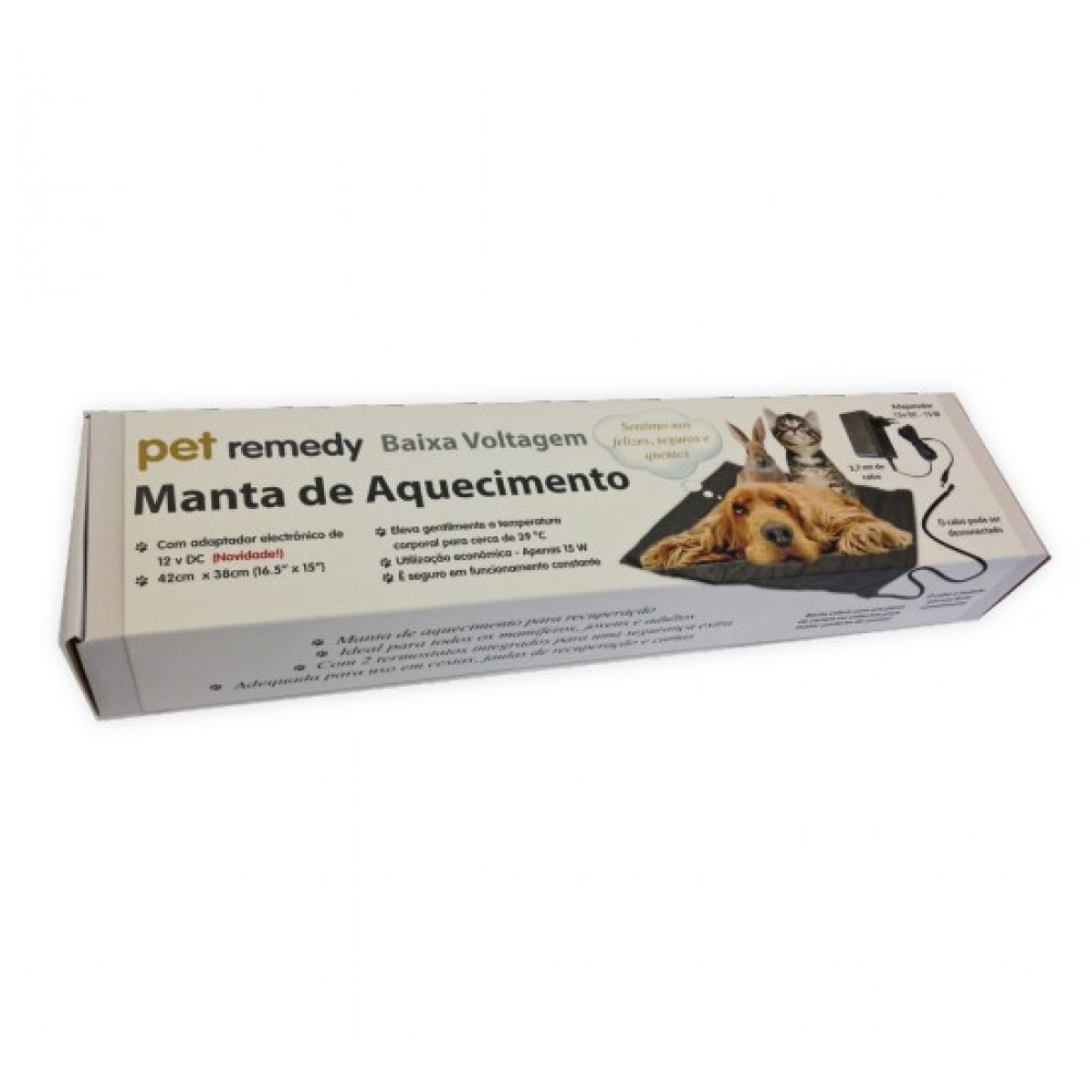 MANTA AQUECIMENTO PET REMEDY 42 x 38 CM