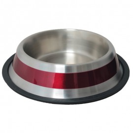 COMEDOURO XS AÇO INOXIDAVEL PRATEADO/VERMELHO 450ML