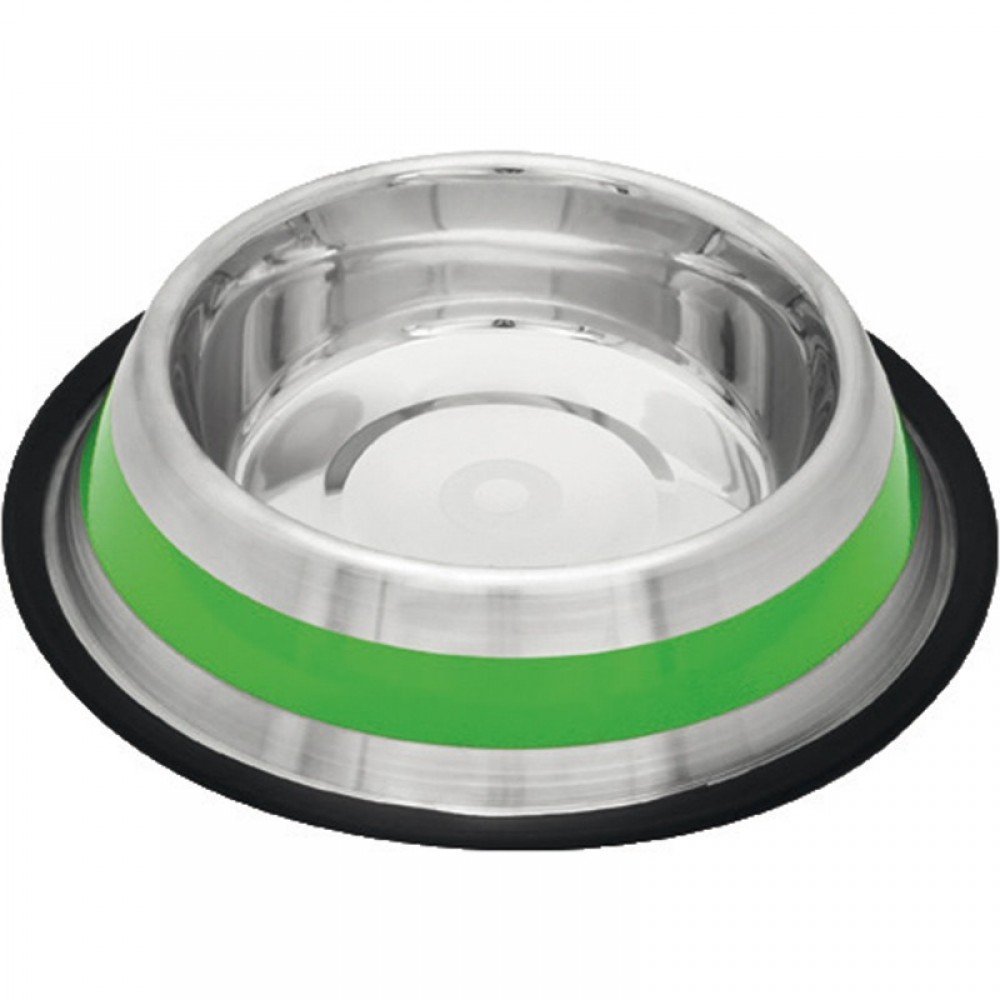 COMEDOURO XS AÇO INOXIDAVEL PRATEADO/VERDE 450ML