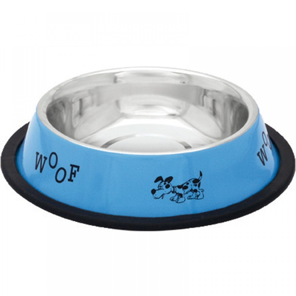 COMEDOURO M AÇO INOXIDAVEL AZUL / IMAGEM 900ML
