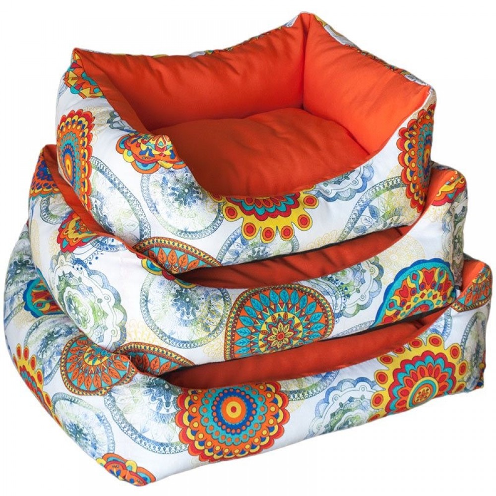 CAMA EM TECIDO MODELO MANDALA QUADRADA T2
