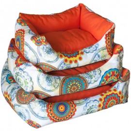 CAMA EM TECIDO MODELO MANDALA QUADRADA T2