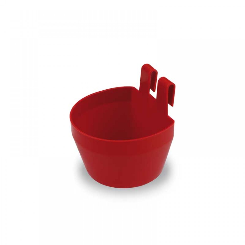 COMEDOURO PLASTICO COM GANCHOS VERMELHO
