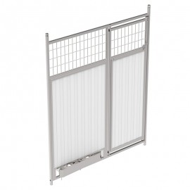 FRENTE BOX DE CHAPA SANDWICH 30MM  MIXTO C/PORTA E COMEDOUROS GIRATORIOS  - 1.5 MT