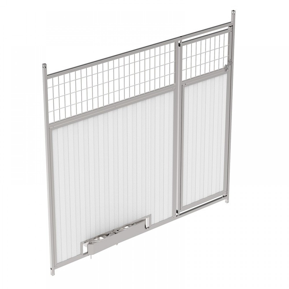 FRENTE BOX DE CHAPA SANDWICH 30MM  MIXTO C/PORTA E COMEDOUROS GIRATORIOS  - 2 MT