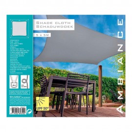 TOLDO VELA QUADRADO CINZA CLARO 5 X 5MT AMBIANCE