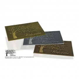 TAPETE DE BORRACHA ÁRVORE WELCOME CORES SORTIDAS 75x45x0,5cm