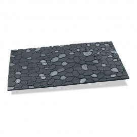TAPETE EFEITO PEDRAS COR CINZENTAS GRAFITO 75x45x0,5cm