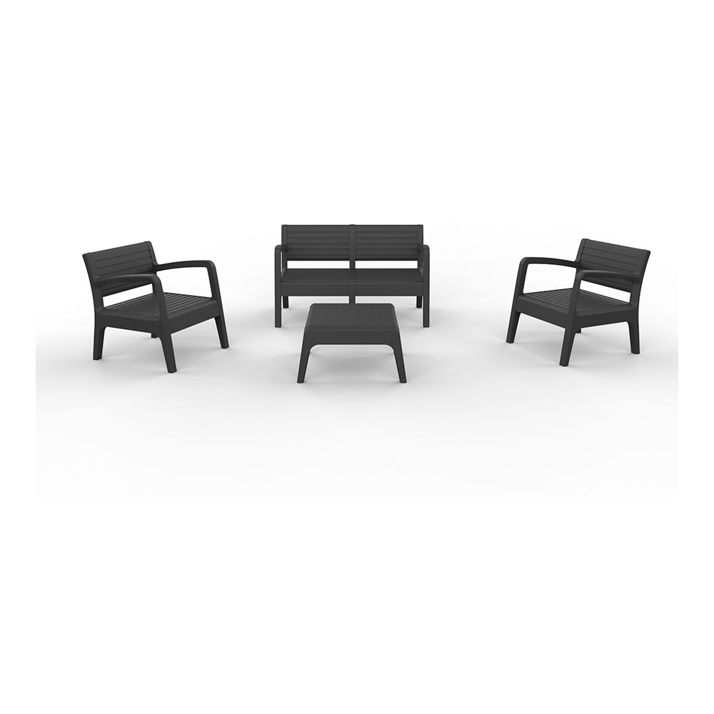 CONJUNTO JARDIM/TERRAÇO MIAMI DE 2 POLTRONAS+1 SOFÁ+1 MESA DE CENTRO