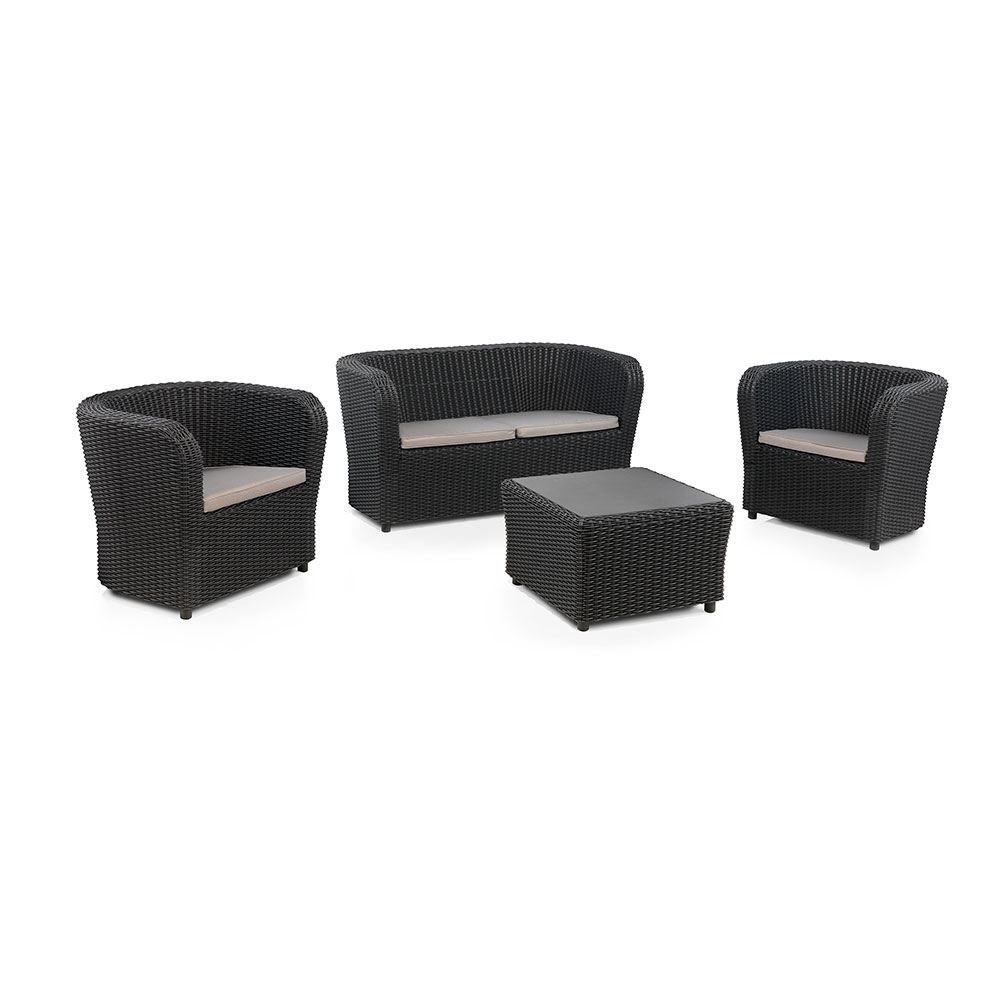 CONJUNTO JARDIM/TERRAÇO NOVA CONFORT DE 2 POLTRONAS+1 SOFÁ+1 MESA