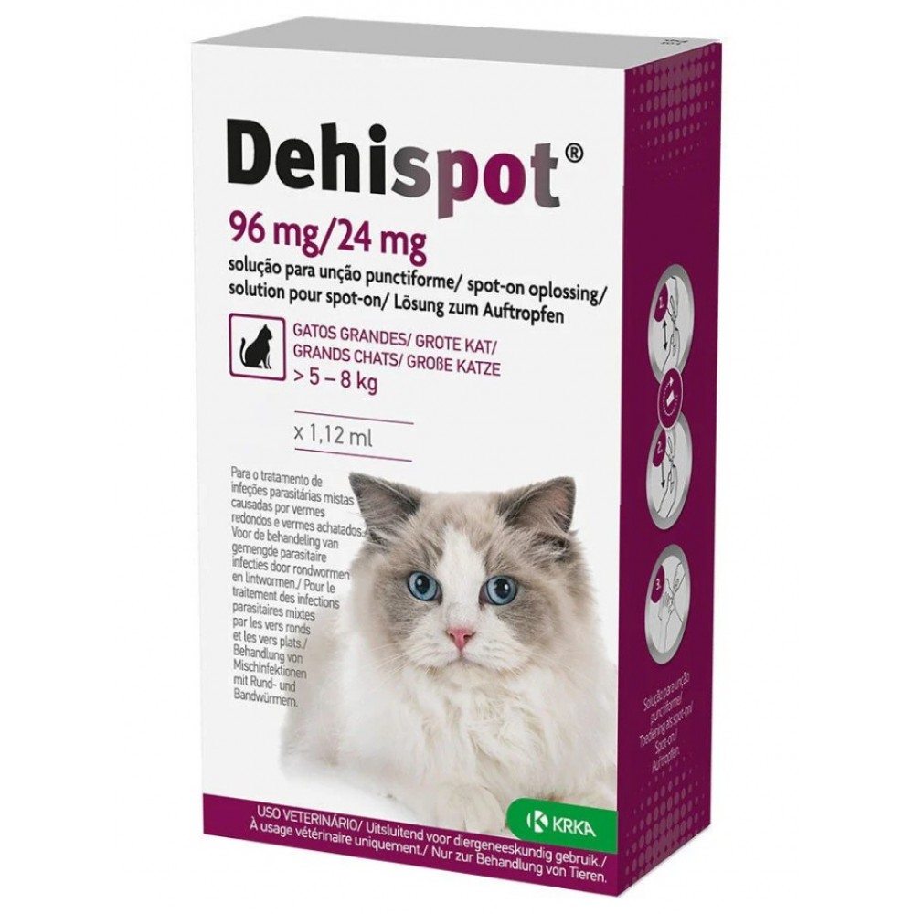 DEHISPOT 96MG /24MG P/ GATOS GRD. 5 - 8KG - 1 PIP