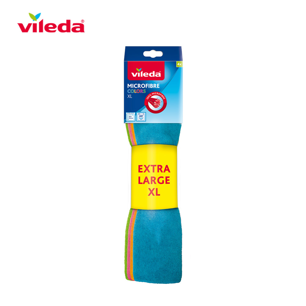 VILEDA PANO MICROFIBRAS CORES XL - 4 UNIDADES
