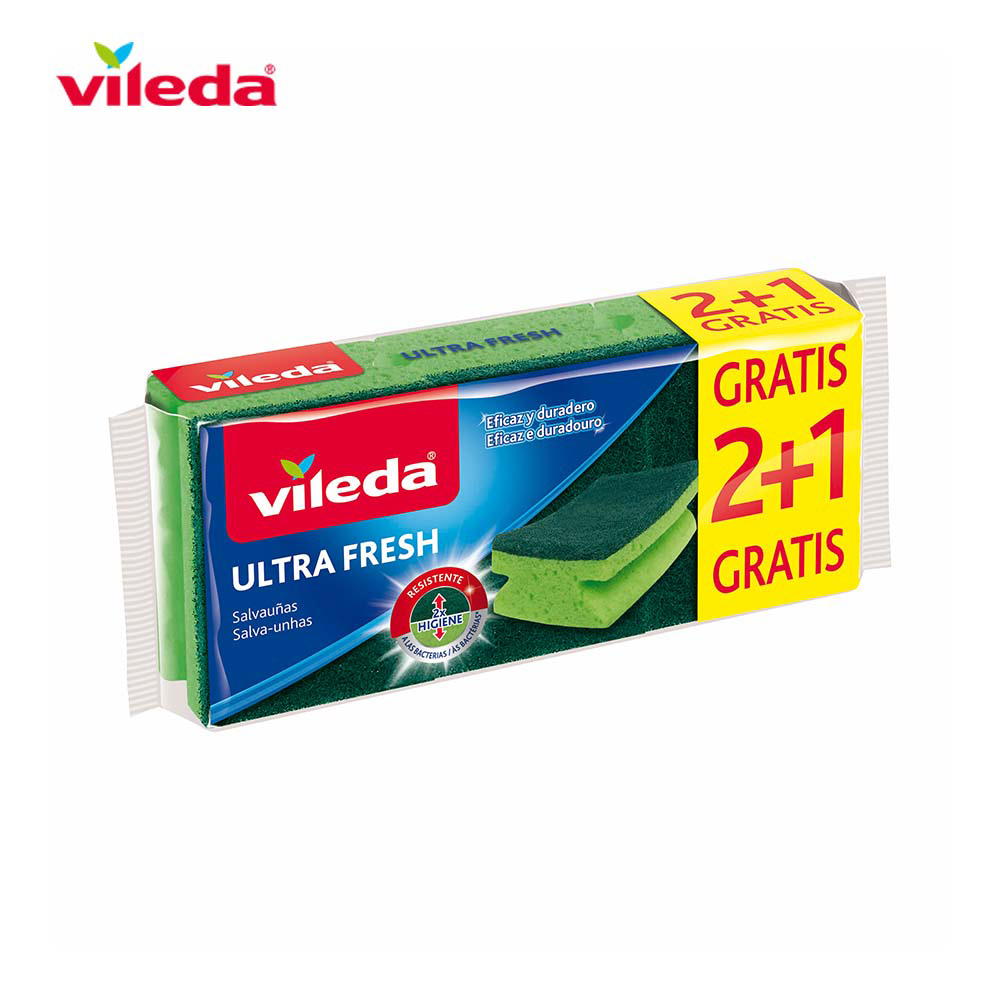 VILEDA ESFREGÃO SALVA UNHAS VERDE ULTRAFRESH- 2+1 GRATIS